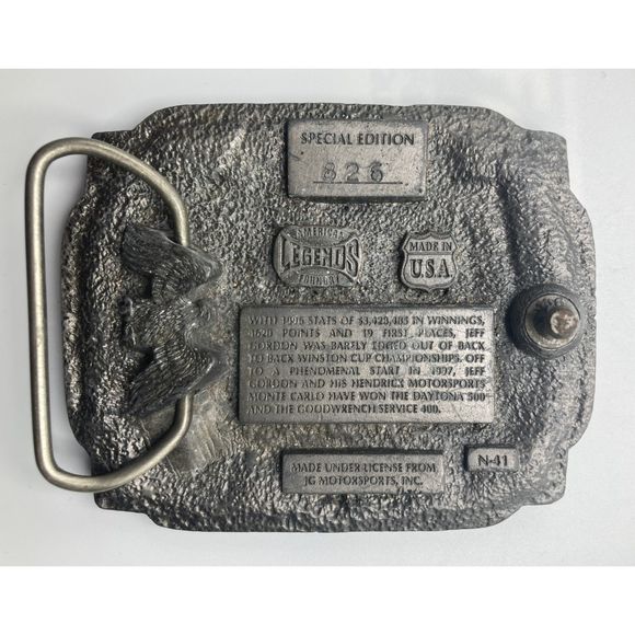 American Legends NASCAR Jeff Gordon 24 Pewter Belt Buckle Special Edition - Picture 7 of 8